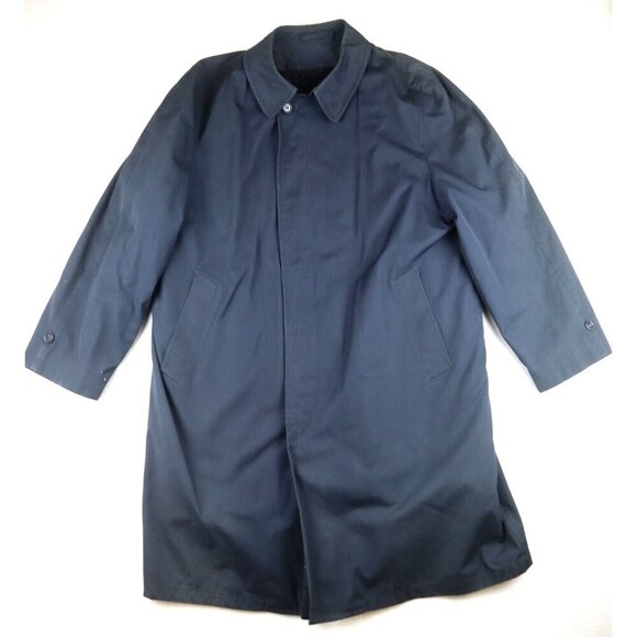 CLIPPER MIST - VINTAGE MEN'S NAVY BLUE TRENCH COAT JACKET W/ REMOVABLE LINER 42R - Picture 1 of 13